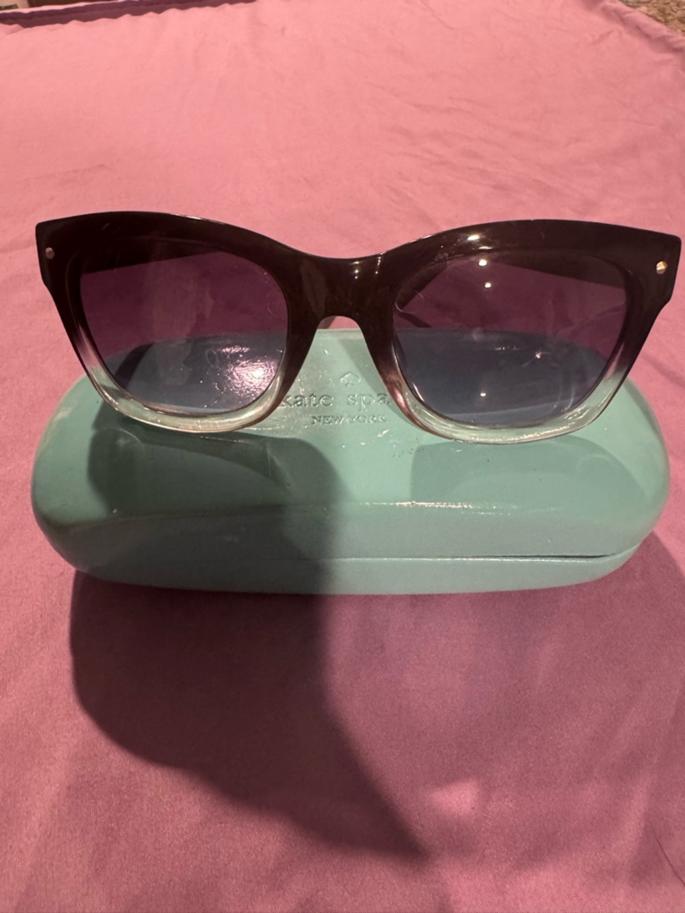 KSNY Kate Spade Kisha/O/S Black Clear Crystal Fade Square Sunglasses 52-20 135